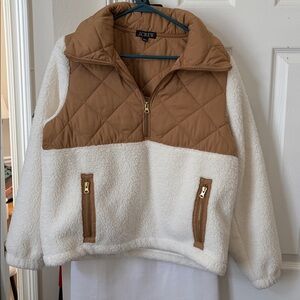 J. Crew Brown and Cream Teddy Jacket
